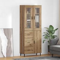 Hoge kast met lade 2 pcs Artisan Eiken Bewerkt hout - thumbnail