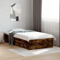 Bedframe met lades bewerkt hout gerookt eikenkleurig 90x200 cm - thumbnail