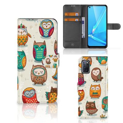 OPPO A72 | OPPO A52 | Telefoonhoesje | Met pasjeshouder | Vrolijke Uilen