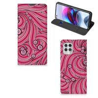 Motorola Moto G100 | Bookcase | Swirl Pink - thumbnail