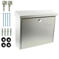 Burg Wächter 8140 AMRUM 3867 NI Brievenbus RVS Zilver Sleutelslot - thumbnail