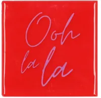 Daan Kromhout Design tegeltje keramiek ooh la la 10x10cm red - thumbnail