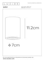 Lucide GIPSY - Plafondspot - Ø 7 cm - 1xGU10 - Wit - thumbnail