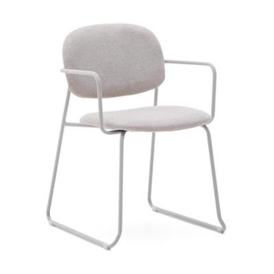 Kave Home Meli eetkamerstoel met arm chenille Beige