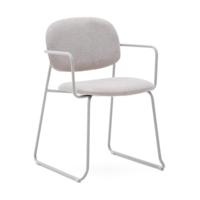 Kave Home Meli eetkamerstoel met arm chenille Beige - thumbnail