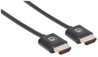 Manhattan 394406 HDMI-kabel HDMI Aansluitkabel HDMI-A-stekker, HDMI-A-stekker 0.50 m Zwart 4K UHD, Audio Return Channel (ARC) - thumbnail