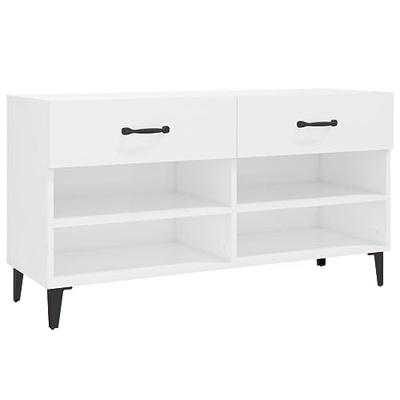 VidaXL Schoenenkast 102x35x55 cm bewerkt hout hoogglans wit VidaXL Schoenenkast 102x35x55 cm bewerkt hout hoogglans wit