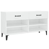VidaXL Schoenenkast 102x35x55 cm bewerkt hout hoogglans wit - thumbnail