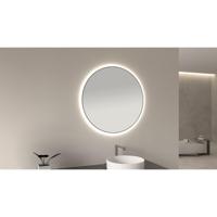 Wiesbaden Ronde Spiegel Novi met LED, Dimbaar 80 cm Mat Zwart - thumbnail