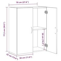 Kantoorkast Artisan Eiken 70 x 32 x 77.5 cm Bewerkt hout - thumbnail