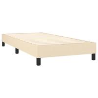 Boxspring met matras stof crèmekleurig 90x190 cm - thumbnail