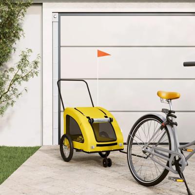 VidaXL Hondenfietstrailer oxford stof en ijzer geel