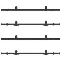 Doos met onderdelen voor schuifdeur 305 cm staal zwart - thumbnail