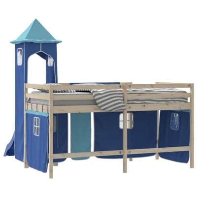 Gordijnen voor hoogslaper met toren polyester blauw Gordijnen voor hoogslaper met toren polyester blauw