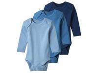 lupilu Set van 3 baby rompers (donkerblauw/blauw/lichtblauw, 74/80) - thumbnail