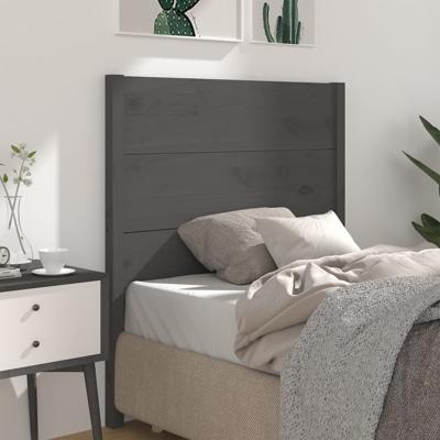 Hoofdbord 81x4x100 cm massief grenenhout grijs