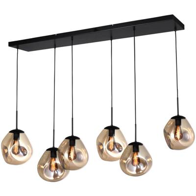 Masterlight HanglampLava 6x goud glas Ø 24cm - 2761-05-130-25-60261