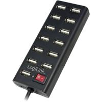 LogiLink UA0126 USB 2.0-hub 13 poorten Zwart - thumbnail