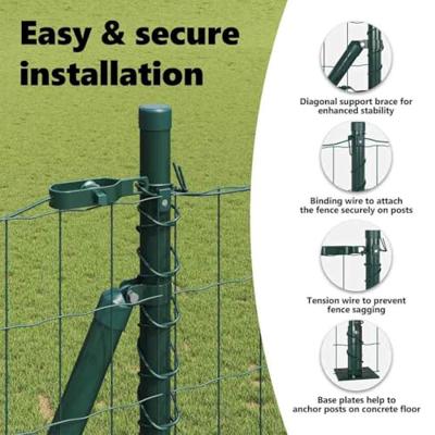 VidaXL Hek met paal groen 1,5 x 10 m staal en pvc