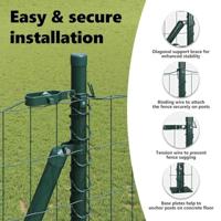 VidaXL Hek met paal groen 1,5 x 10 m staal en pvc - thumbnail