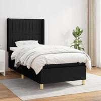 Boxspring met matras stof zwart 100x200 cm - thumbnail
