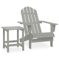 Tuinstoel Adirondack met tafel massief vurenhout grijs - thumbnail