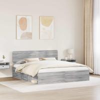 Bedframe Grijs Sonoma 200 x 200 cm Massief grenenhout - thumbnail