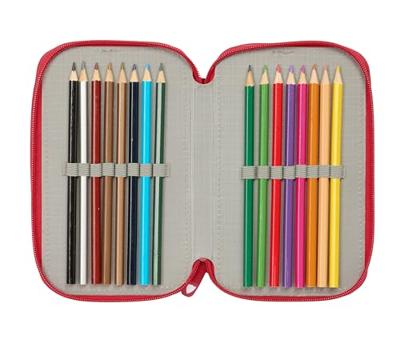 Driedubbele Pennenzak Sevilla Fútbol Club Rood 12,5 x 19,5 x 5,5 cm 37 Onderdelen