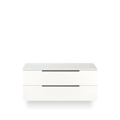 Seville Badmeubelset 120 cm - 2 laden Dsu - Wastafel Blad Wit Hoogglans Edge greep