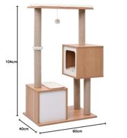 Bussandri Exclusive - Kattenkrabpaal met sisal krabmat 104 cm - thumbnail