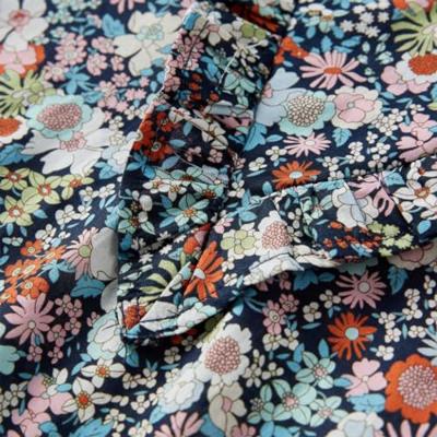 Kindershirt met lange mouwen bloemenprint 128 donkerblauw Kindershirt met lange mouwen bloemenprint 128 donkerblauw