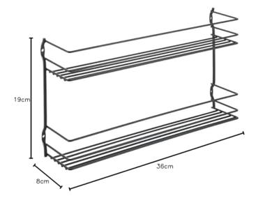 Metaltex pepito kruidenrek 2 etages 36x8x19 cm zwart - thumbnail
