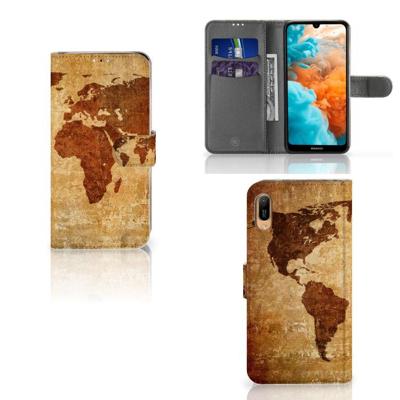 Huawei Y6 (2019) | Flip Cover | Wereldkaart