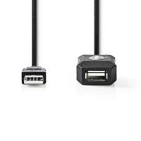 Nedis CCGP60EXTBK200 USB-kabel 20 m USB 2.0 USB A Zwart - thumbnail