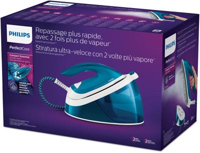 Philips Home PerfectCare Compact Essential GC6840/20 Stoomstrijkstation 2400 W Blauw - thumbnail