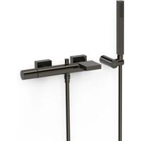 Badkraan Tres Project | Opbouw | Mengkraan | Waterval uitloop | 2-weg | hoh 15 cm | 1-knop | Rond | Zwart metallic - thumbnail