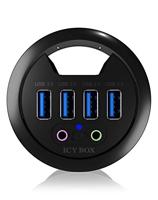 ICY BOX USB-C (USB 3.2 Gen 2) multiport hub 6 poorten Zwart - thumbnail