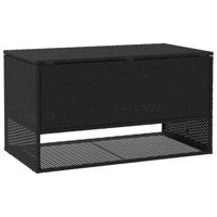 Opbergbox voor buiten 100x55x55,5 cm poly rattan zwart - thumbnail