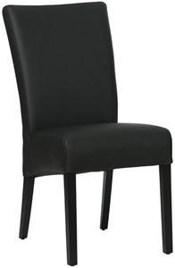 Zwarte leren landelijke eetkamerstoel Just - Toledo Leer Nero (zwart leer)