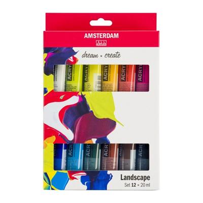 Bruynzeel Amsterdam standard series acrylverf landschap set 20ml, 12dlg.