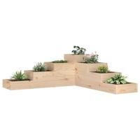 Plantenbak 4-laags 106x104,5x36 cm massief grenenhout - thumbnail