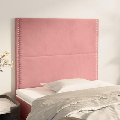 Hoofdborden 2 st 80x5x78/88 cm fluweel roze Hoofdborden 2 st 80x5x78/88 cm fluweel roze