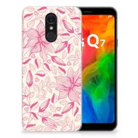 LG Q7 | TPU Case | Pink Flowers - thumbnail
