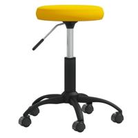 VidaXL Massagekruk fluweel mosterdgeel - thumbnail
