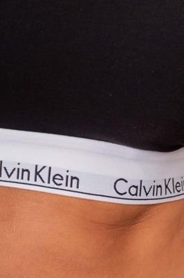 Calvin Klein T-shirt Bralette lange mouw - Lightly Lined - Katoenen Top met lange mouwen - XS - Zwart