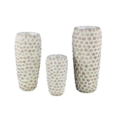 PTMD bloempot ruis hoog m crème 45 cm | 2 stuks