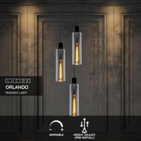 Lucide ORLANDO - Hanglamp - Ø 32 cm - 3xE27 - Fumé - thumbnail