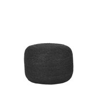 LABEL51 Poef 'Jute' kleur Zwart - thumbnail