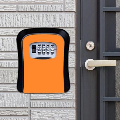 Wachtwoord lock metalen opbergdoos deur veiligheid vak muur kabinet sleutel veiligheid box (oranje)