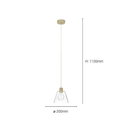 Eglo Glazen hanglampCopley goud met glas - 43633